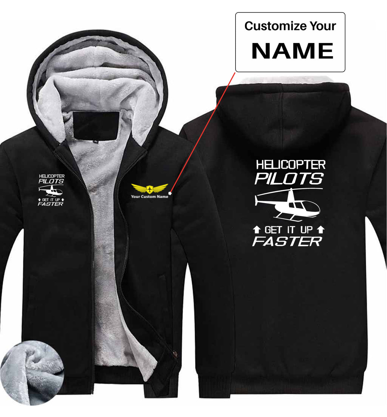 Helicopter Pilots Get It Up Faster Designed Zipped Sweatshirts