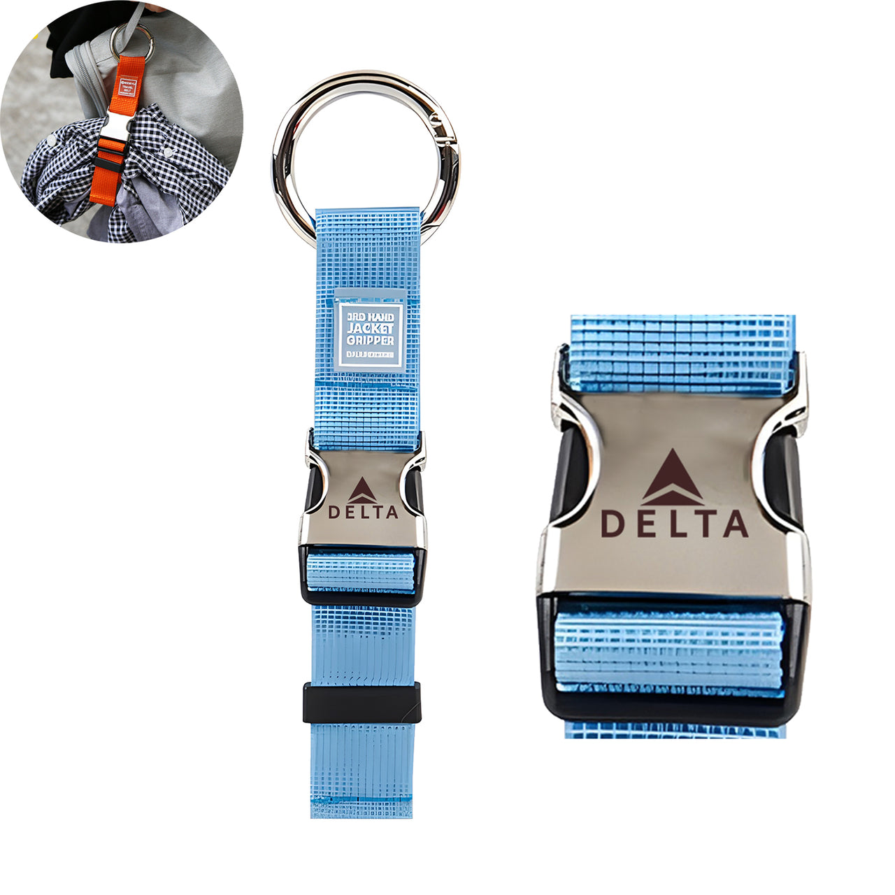 Delta Air Lines Designed Portable Luggage Strap Jacket Gripper