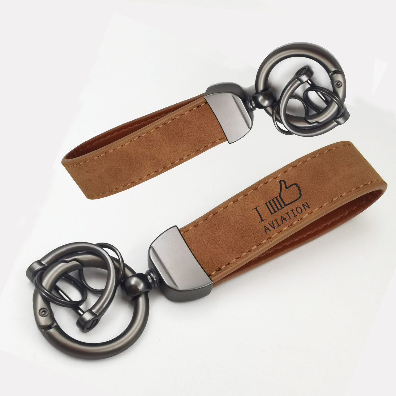 I Like Aviation Design Horseshoe Buckle Key Chains