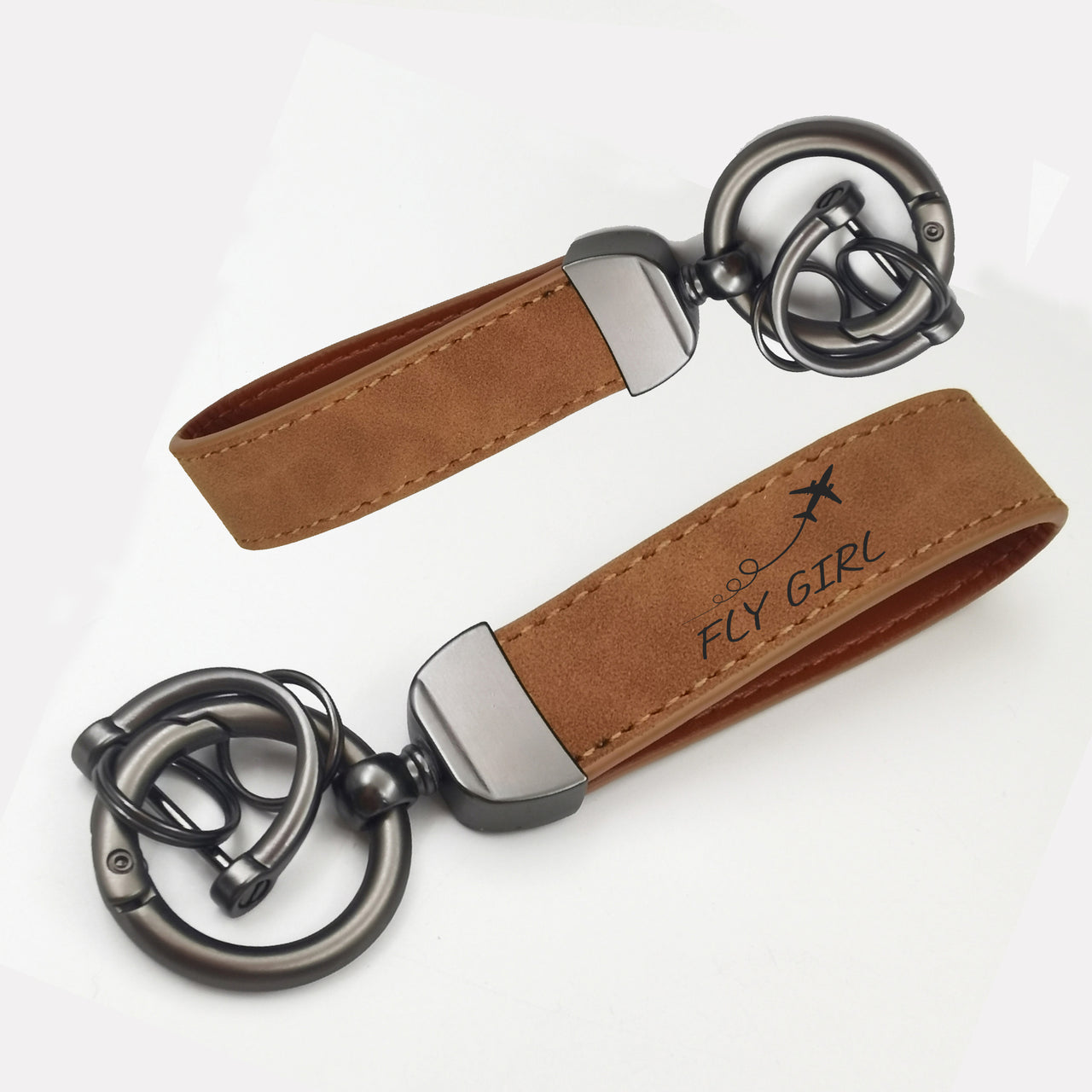 Just Fly It & Fly Girl Design Horseshoe Buckle Key Chains