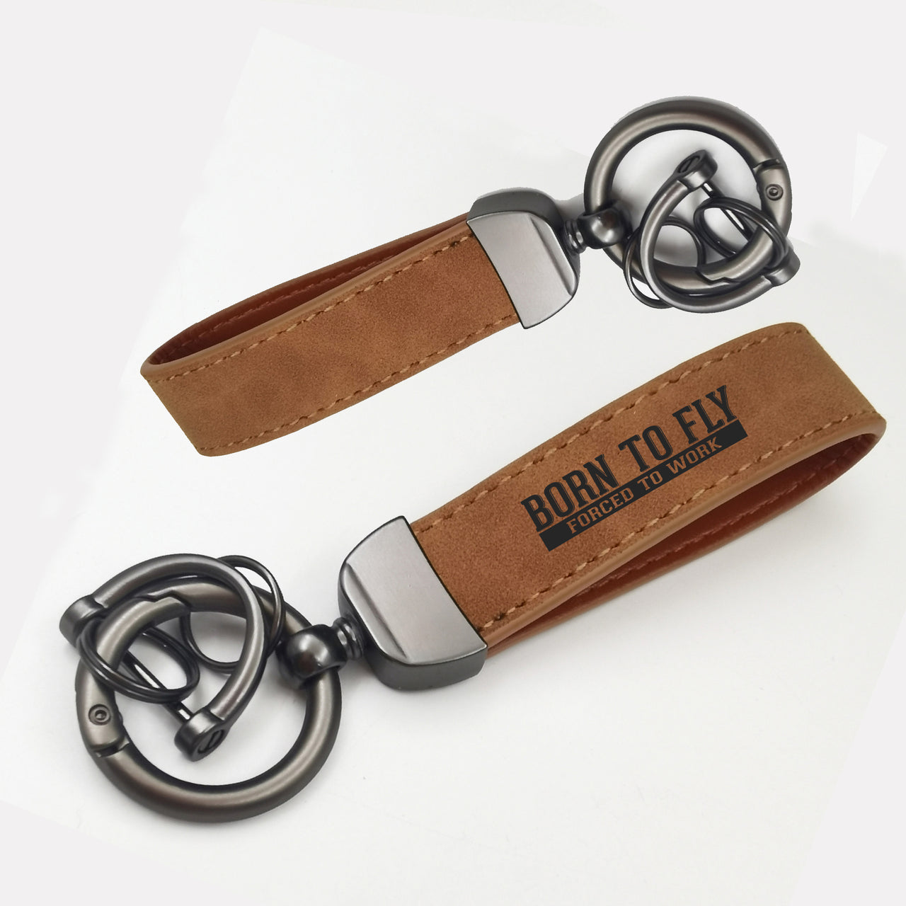 Born To Fly Forced To Work Design Horseshoe Buckle Key Chains