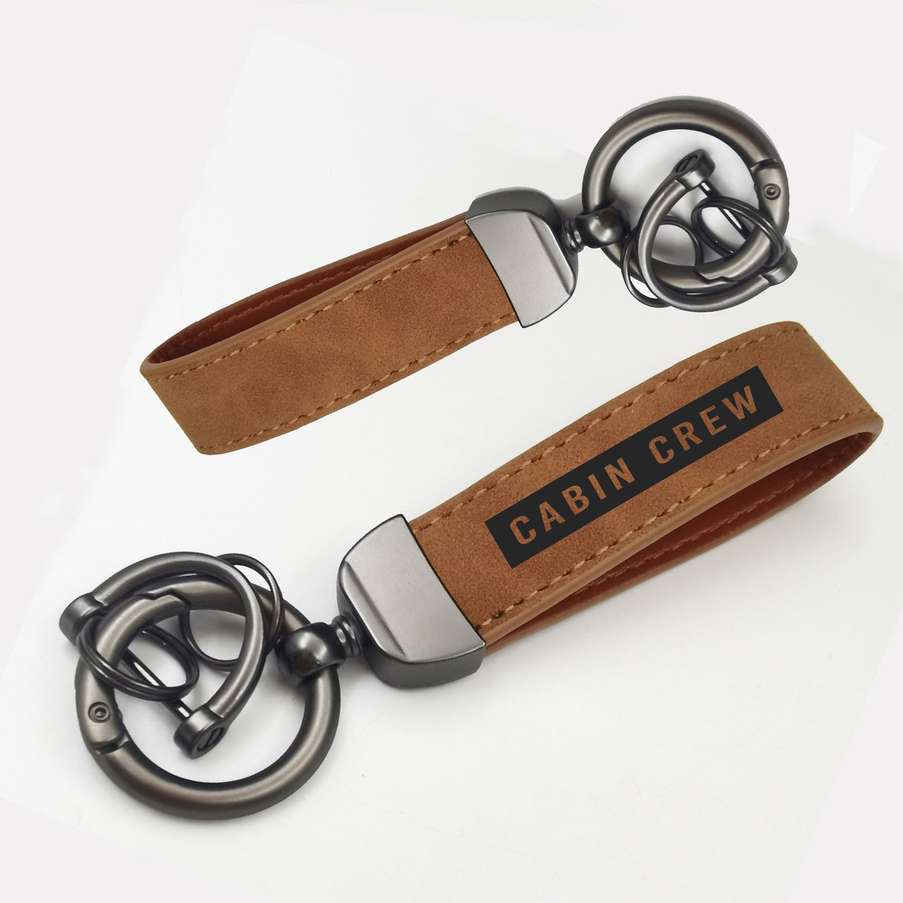 Cabin Crew Text Design Horseshoe Buckle Key Chains