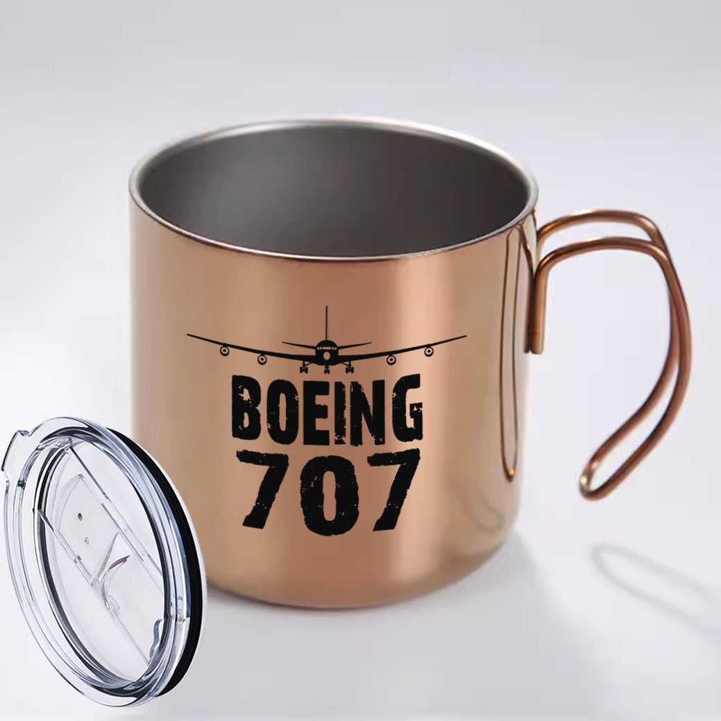 Boeing 707 & Plane Designed Stainless Steel Portable Mugs