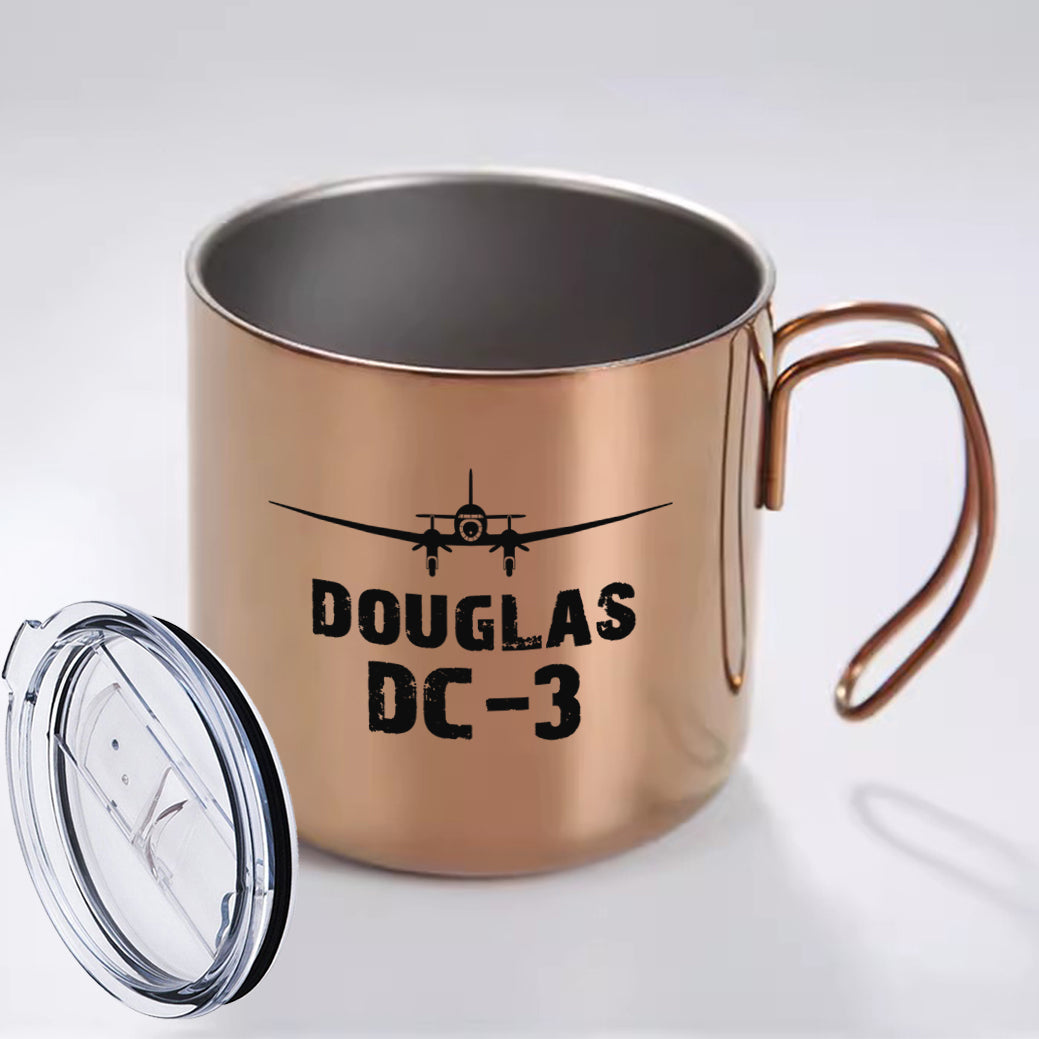 Douglas DC-3 & Plane Designed Stainless Steel Portable Mugs