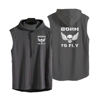 Thumbnail for Born To Fly SKELETON Designed Hooded Tank Tops