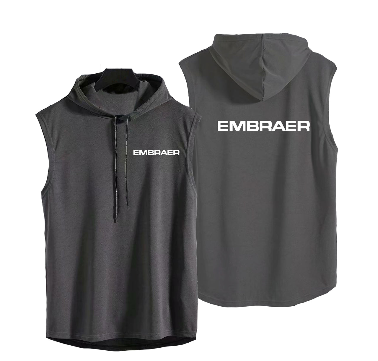 Embraer & Text Designed Hooded Tank Tops