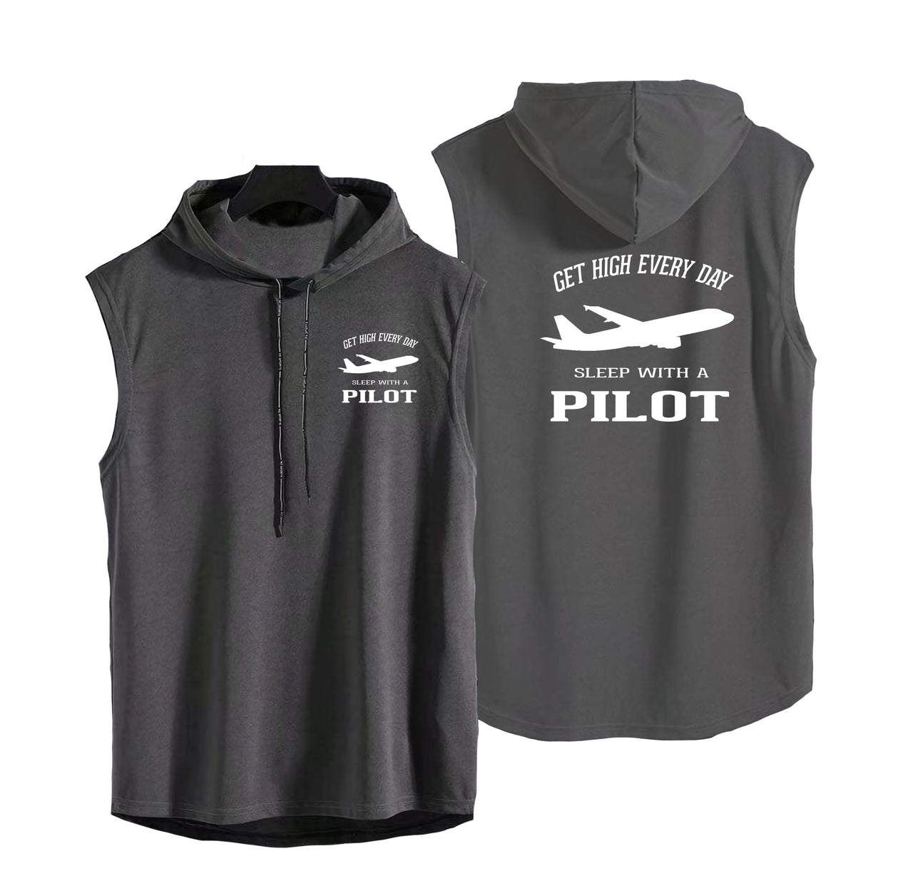 Get High Every Day Sleep With A Pilot Designed Hooded Tank Tops