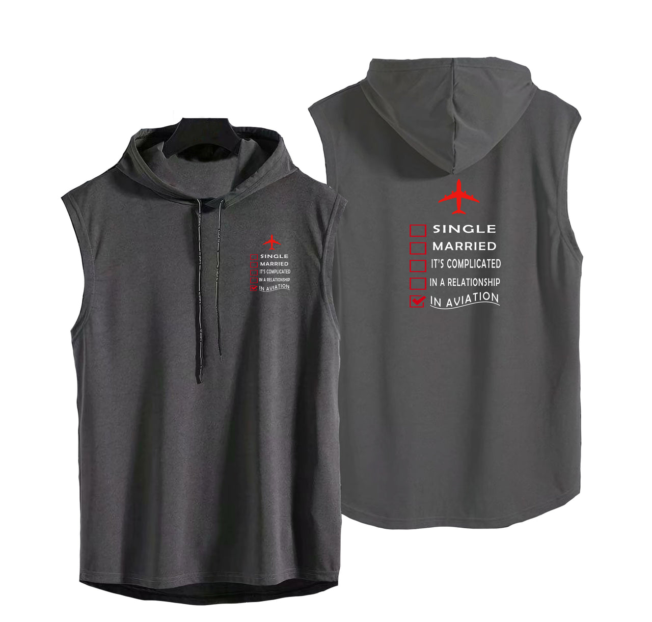 In Aviation Designed Hooded Tank Tops