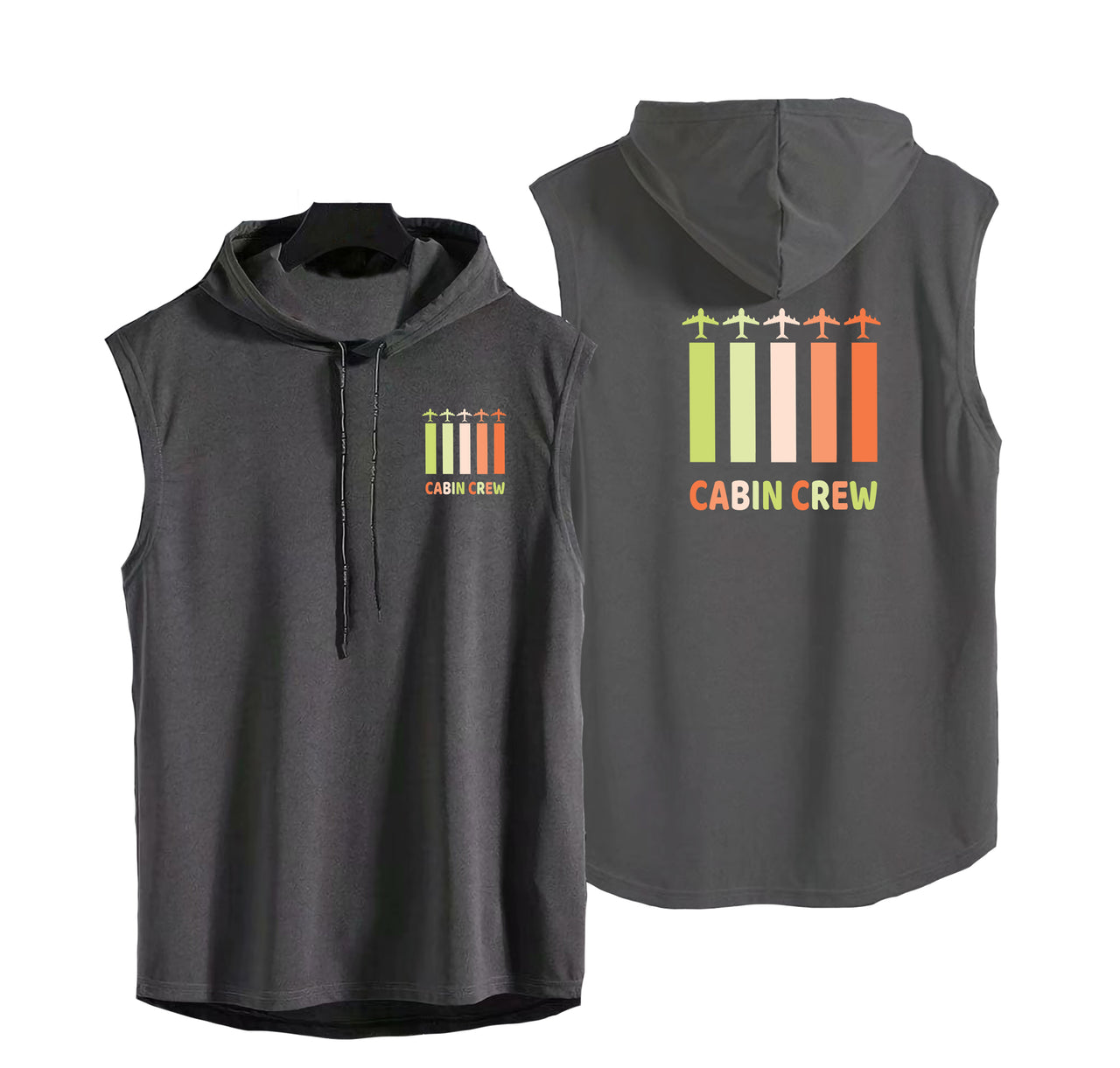 Colourful Cabin Crew Designed Hooded Tank Tops