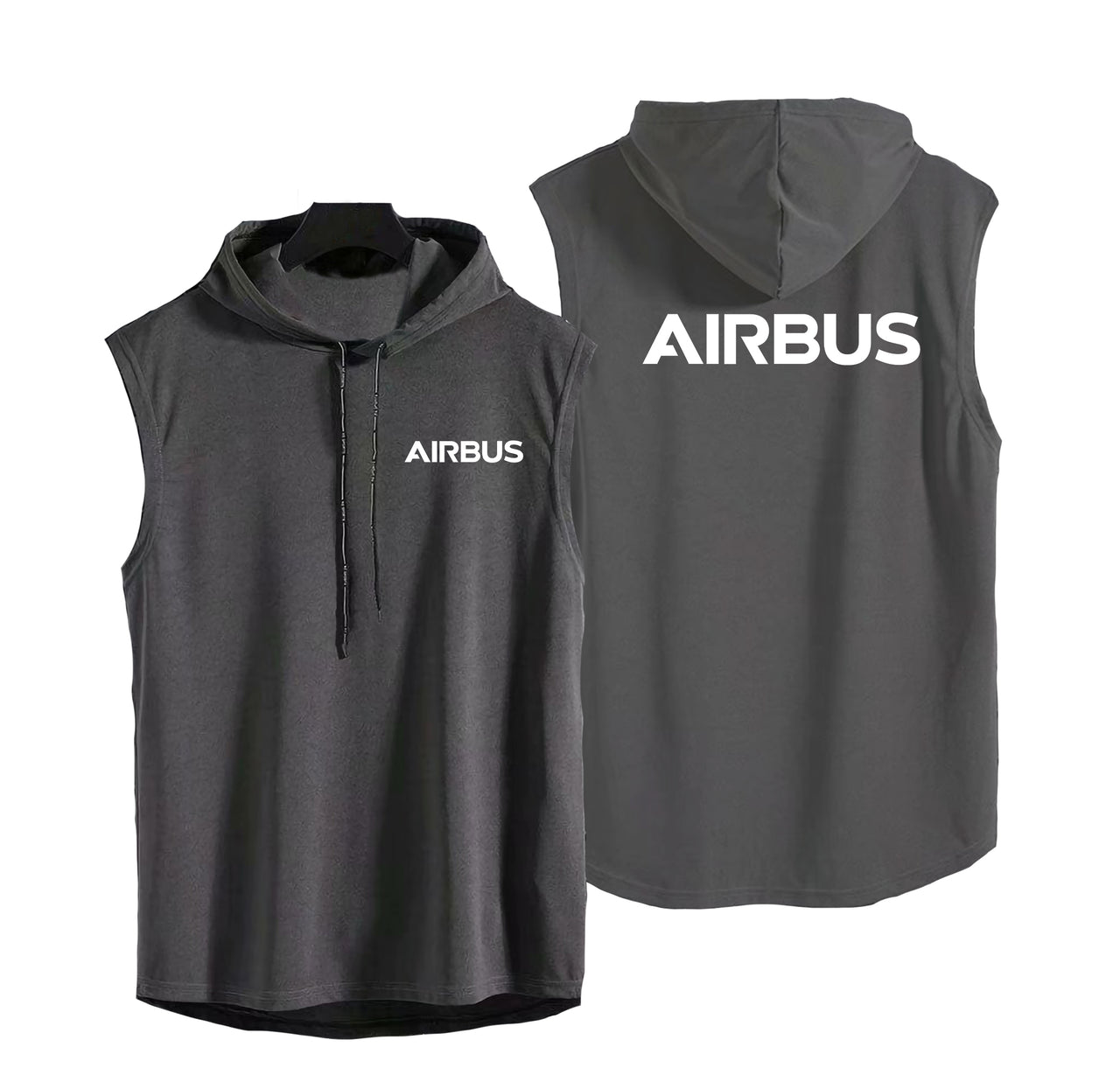 Airbus & Text Designed Hooded Tank Tops