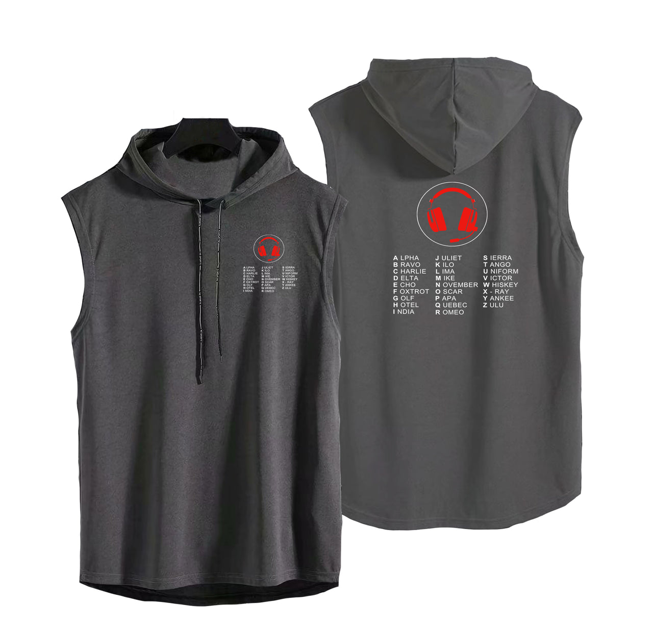 Aviation Alphabet 3 Designed Hooded Tank Tops