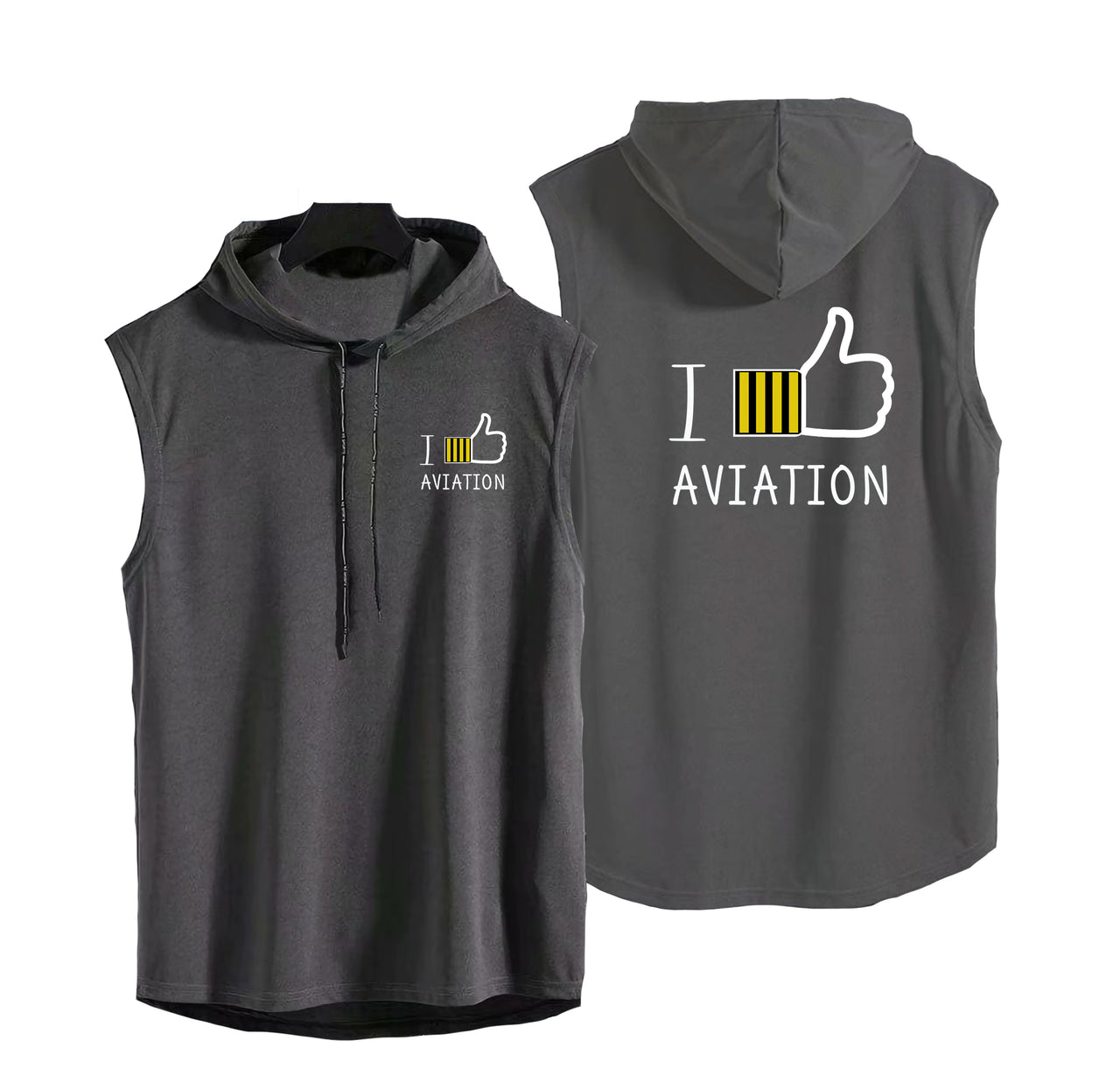 I Like Aviation Designed Hooded Tank Tops