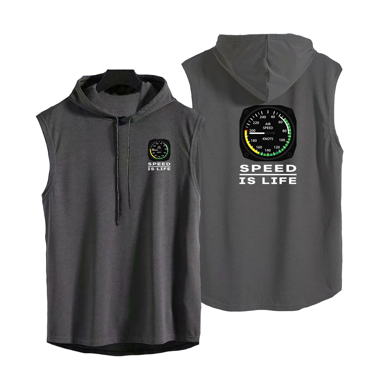 Speed Is Life Designed Hooded Tank Tops