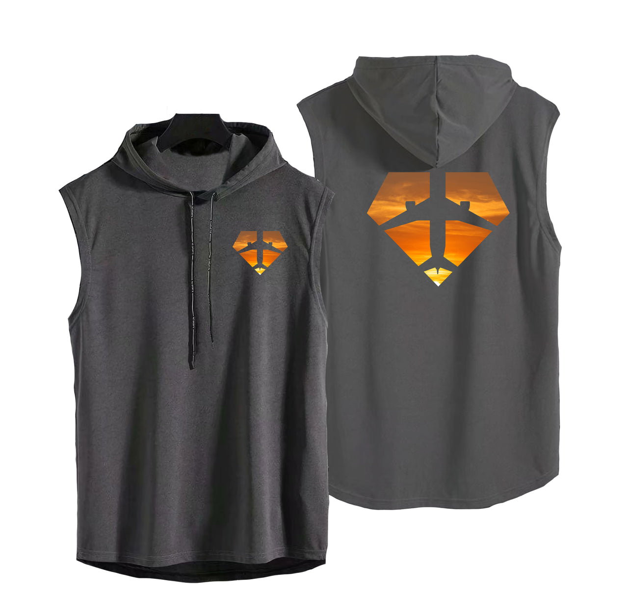 Supermen of The Skies (Sunset) Designed Hooded Tank Tops