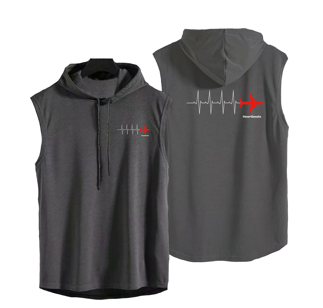 Aviation Heartbeats Designed Hooded Tank Tops