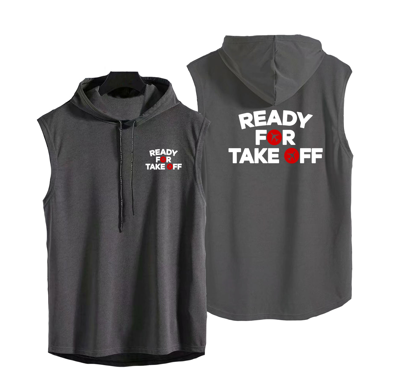 Ready For Takeoff Designed Hooded Tank Tops