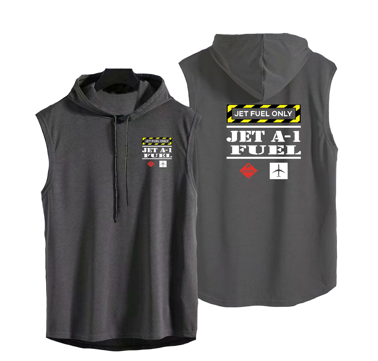 Jet Fuel Only Designed Hooded Tank Tops