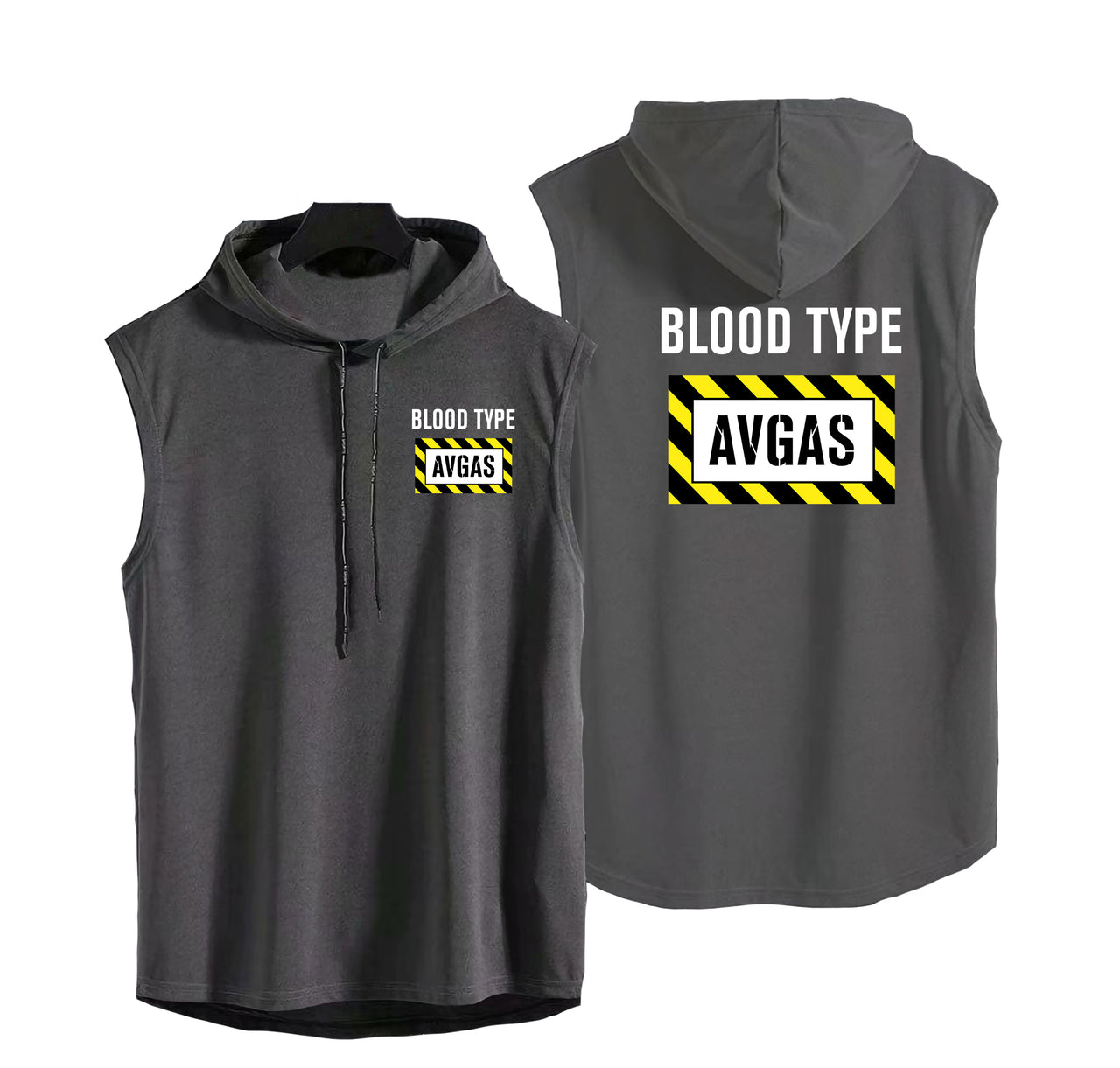 Blood Type AVGAS Designed Hooded Tank Tops