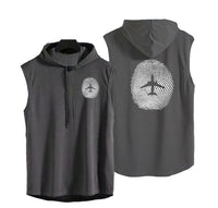 Thumbnail for Aviation Finger Print Designed Hooded Tank Tops