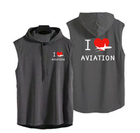 Thumbnail for I Love Aviation Designed Hooded Tank Tops