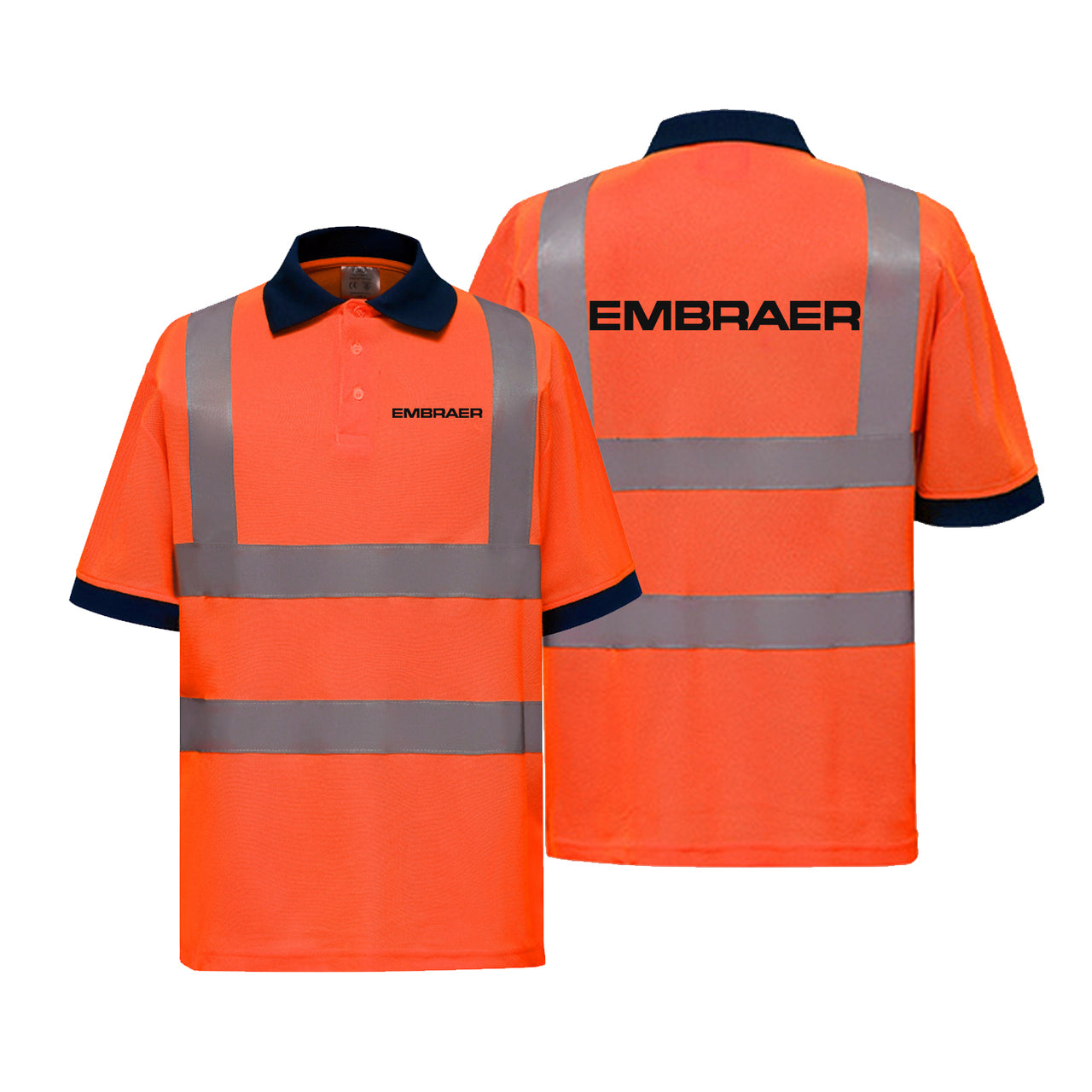 Embraer & Text Designed Reflective Polo T-Shirts