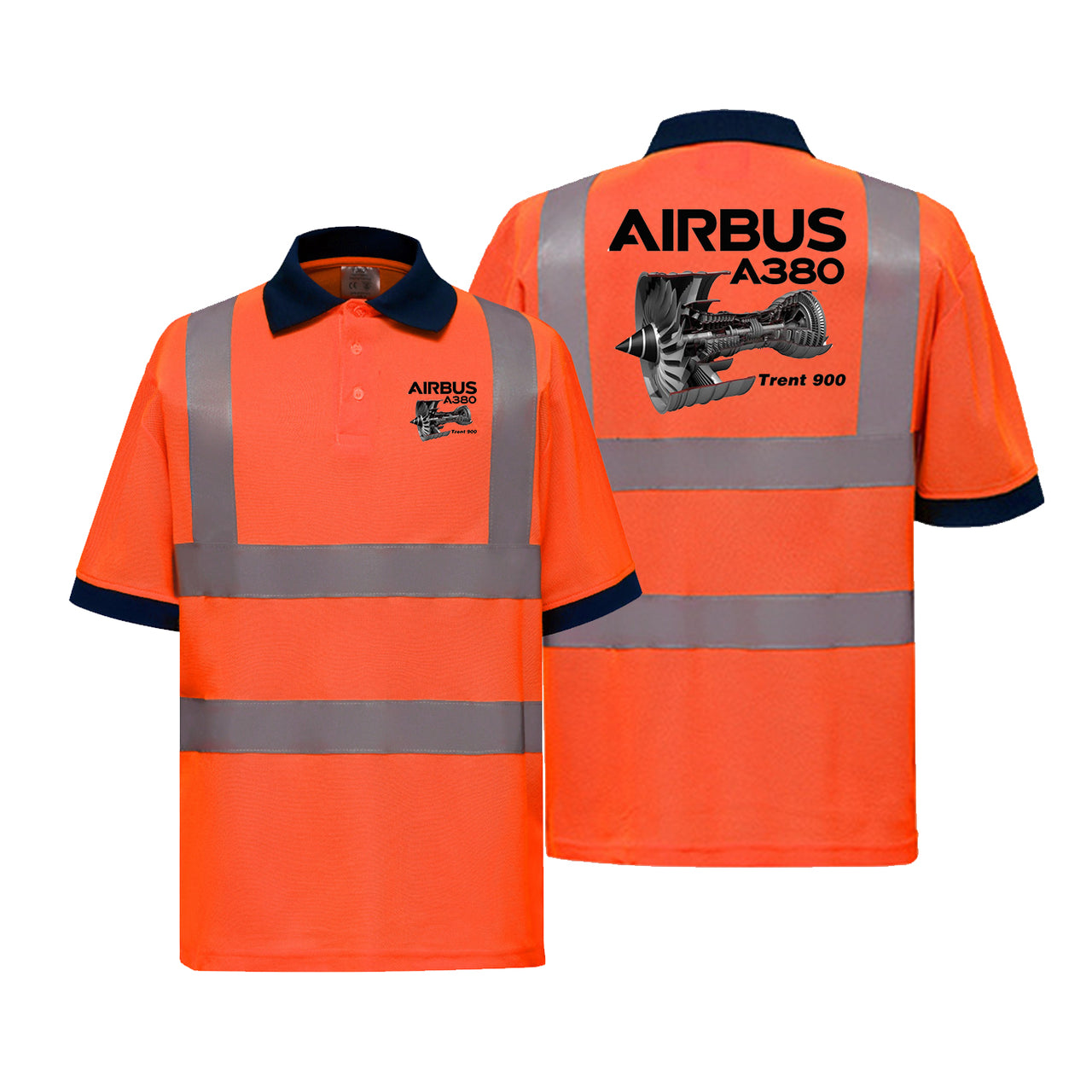 Airbus A380 & Trent 900 Engine Designed Reflective Polo T-Shirts