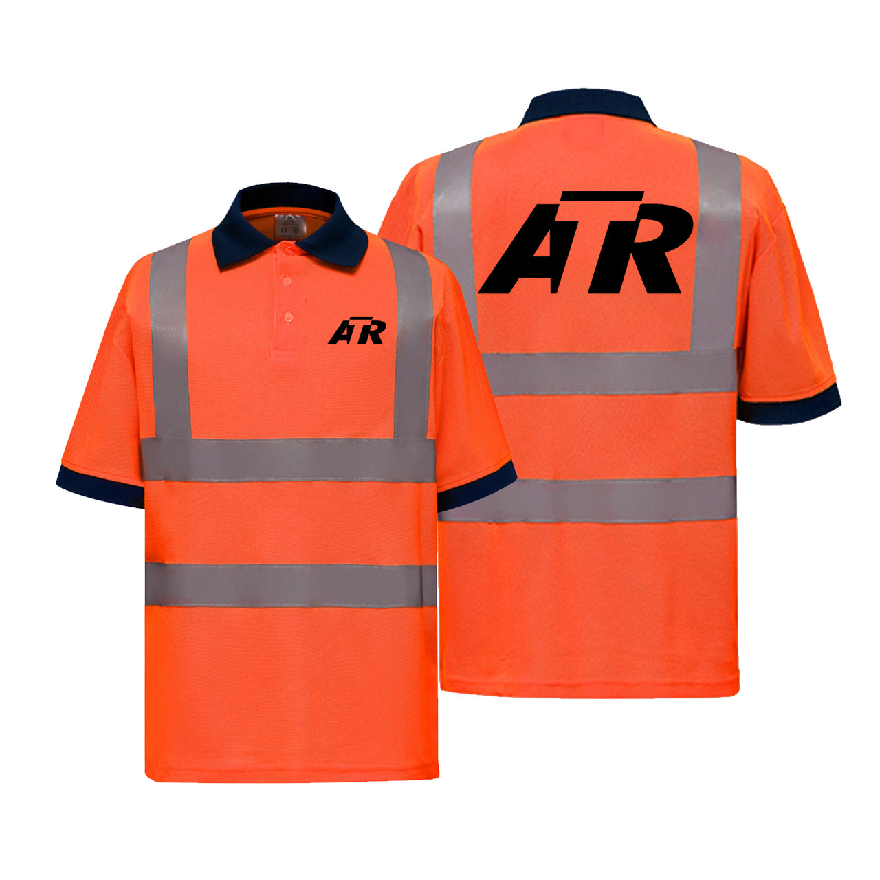 ATR & Text Designed Reflective Polo T-Shirts