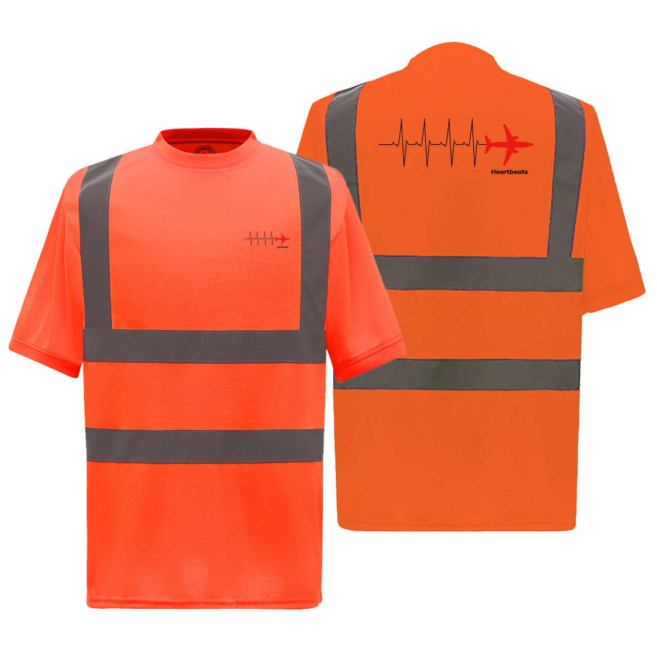 Aviation Heartbeats Designed Reflective T-Shirts