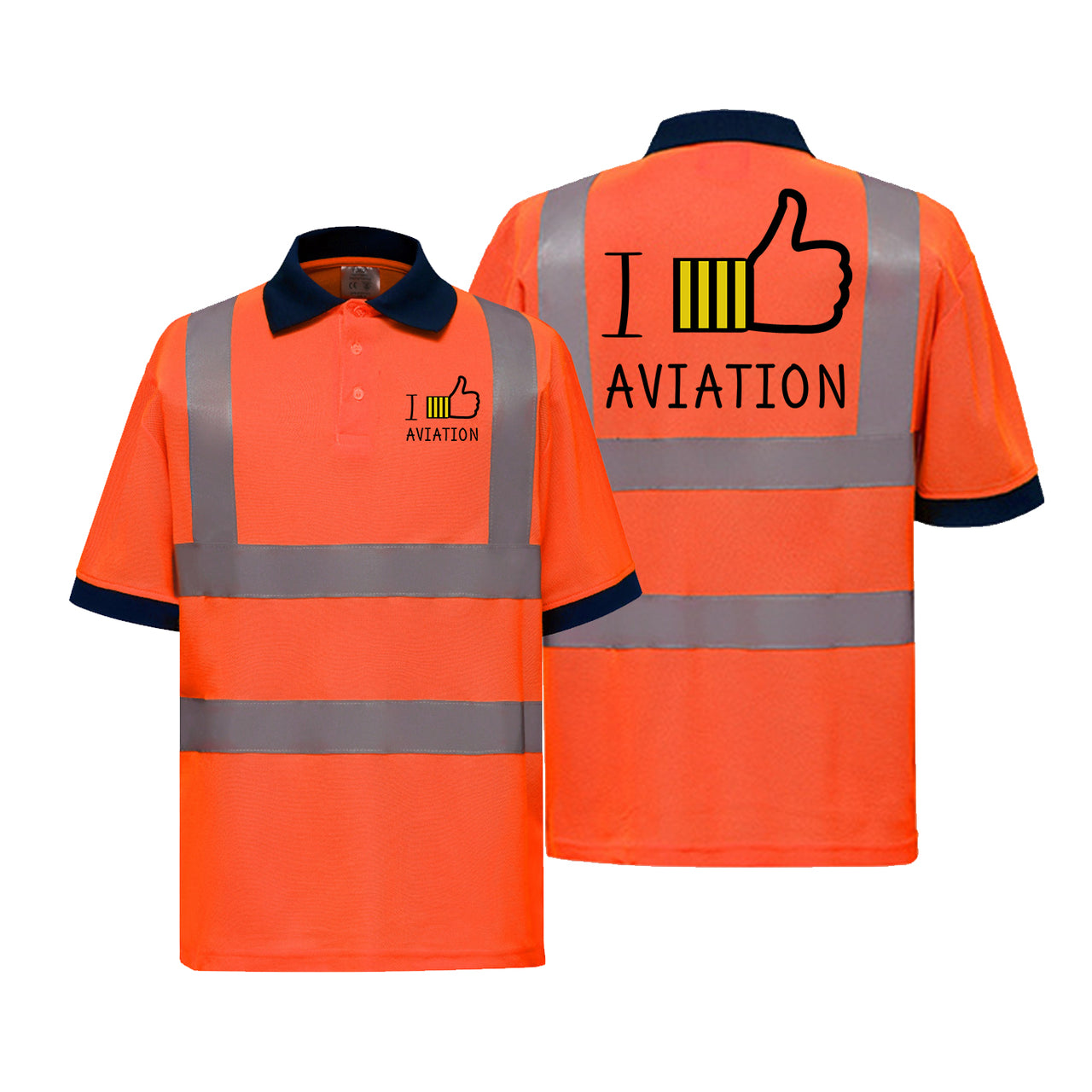 I Like Aviation Designed Reflective Polo T-Shirts