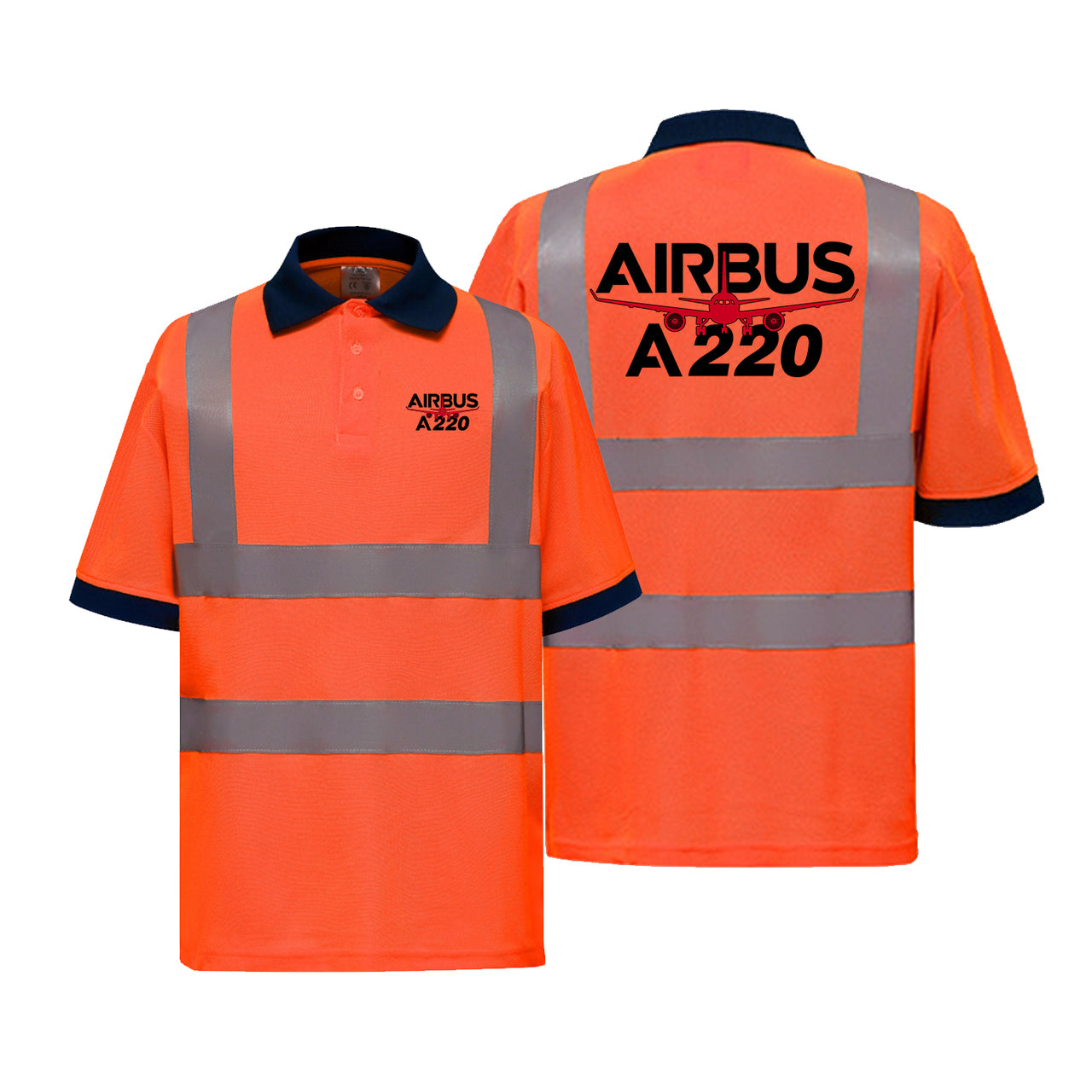 Airbus A220 Designed Reflective Polo T-Shirts