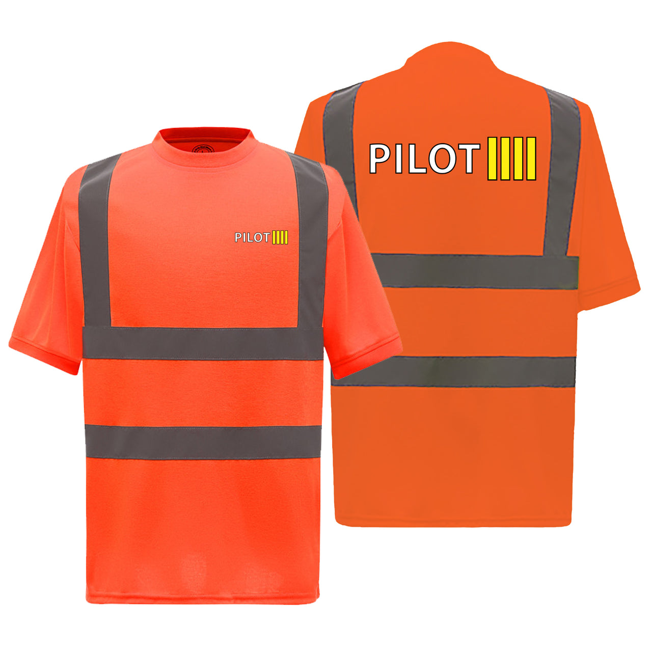 Pilot & Stripes (4 Lines) Designed Reflective T-Shirts