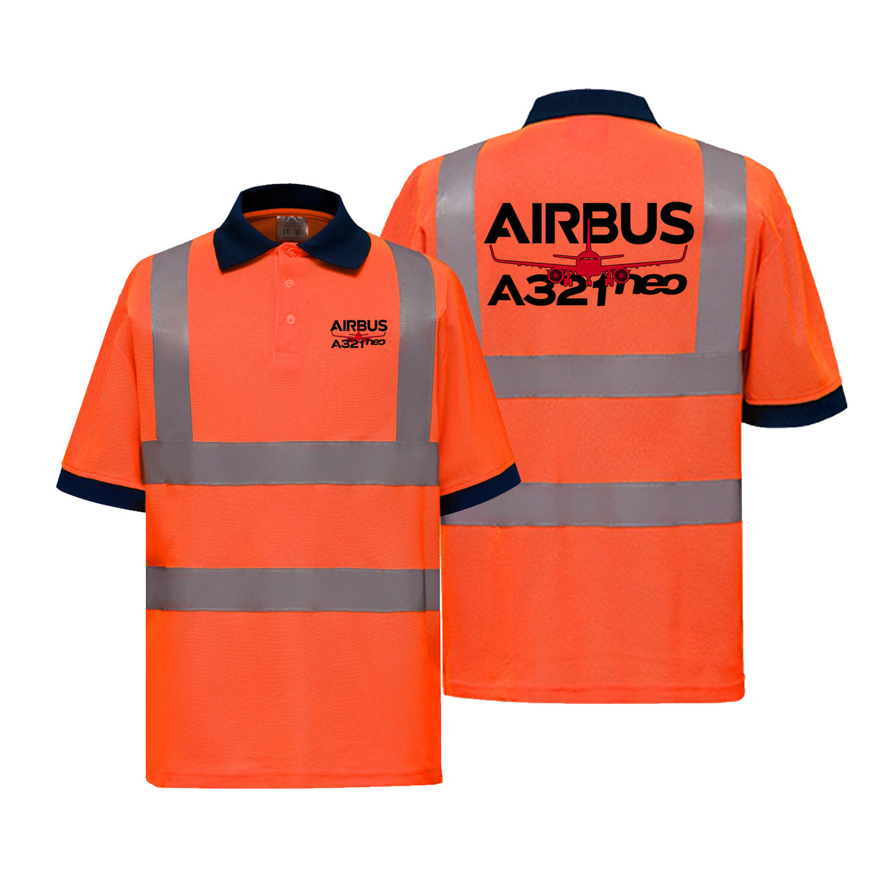 Amazing Airbus A321neo Designed Reflective Polo T-Shirts