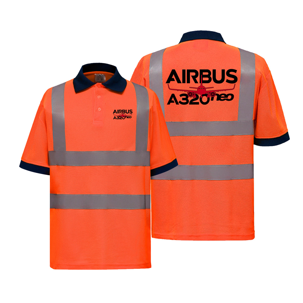 Amazing Airbus A320neo Designed Reflective Polo T-Shirts