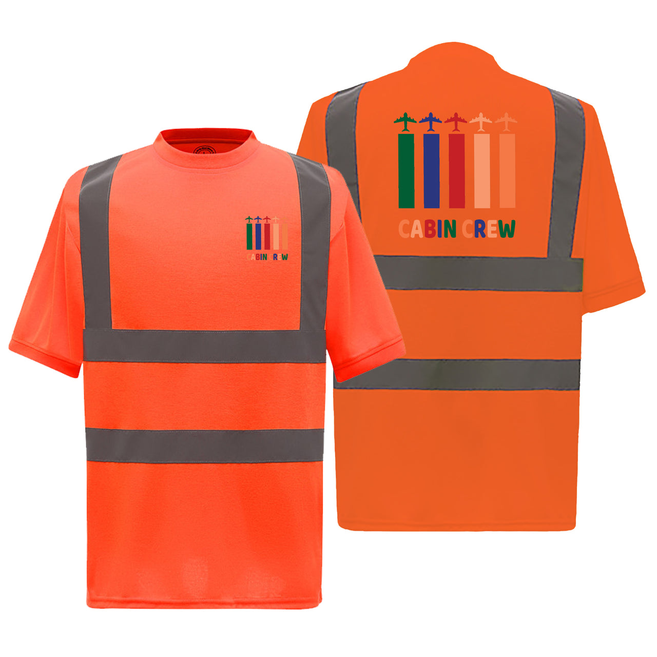 Colourful Cabin Crew Designed Reflective T-Shirts