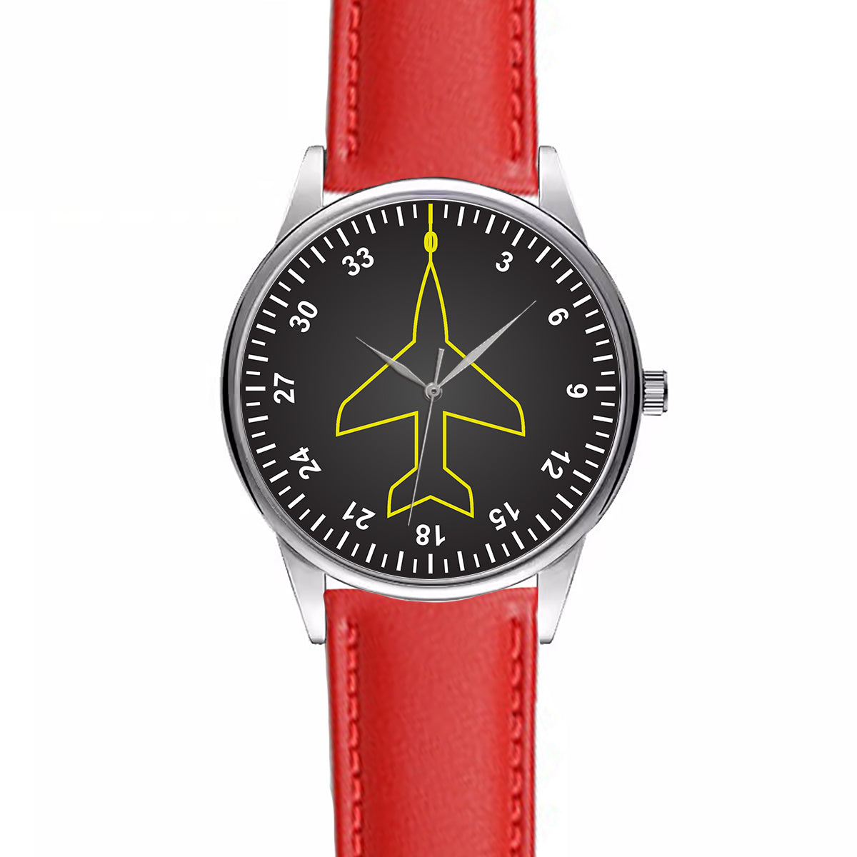 Airplane Instruments (Heading) Designed Fashion Leather Strap Watches