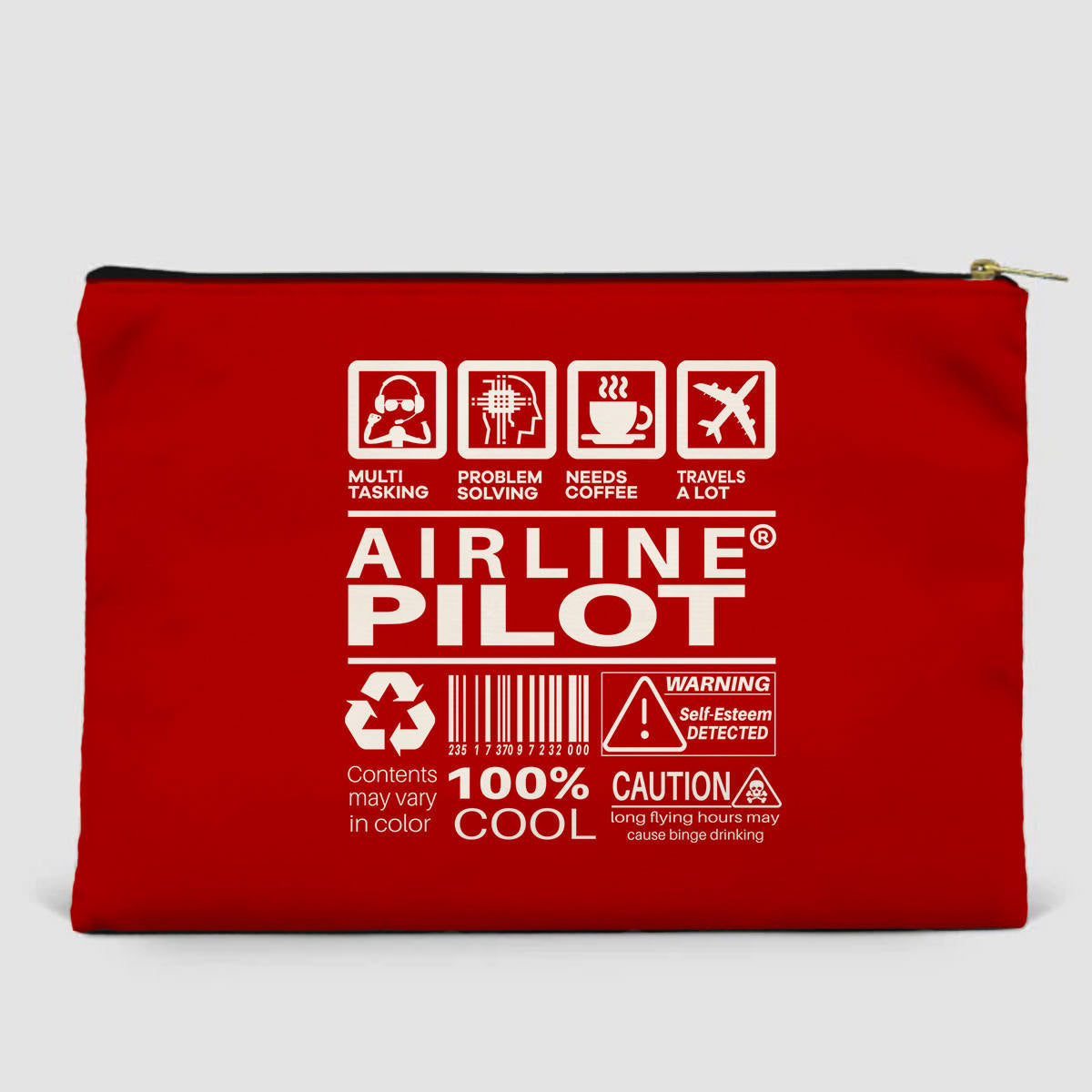 Airline Pilot Label Designed Zipper Pouch