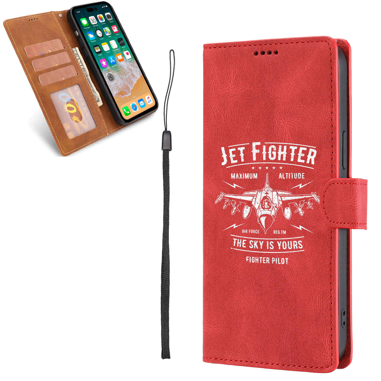 Jet Fighter - The Sky is Yours Designed Leather Samsung S & Note Cases