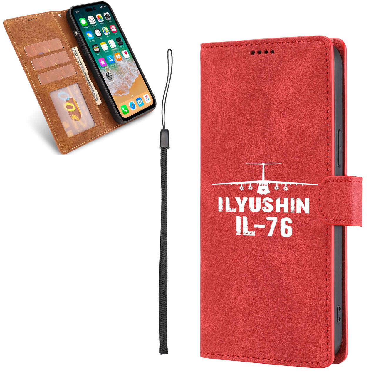 ILyushin IL-76 & Plane Designed Leather Samsung S & Note Cases