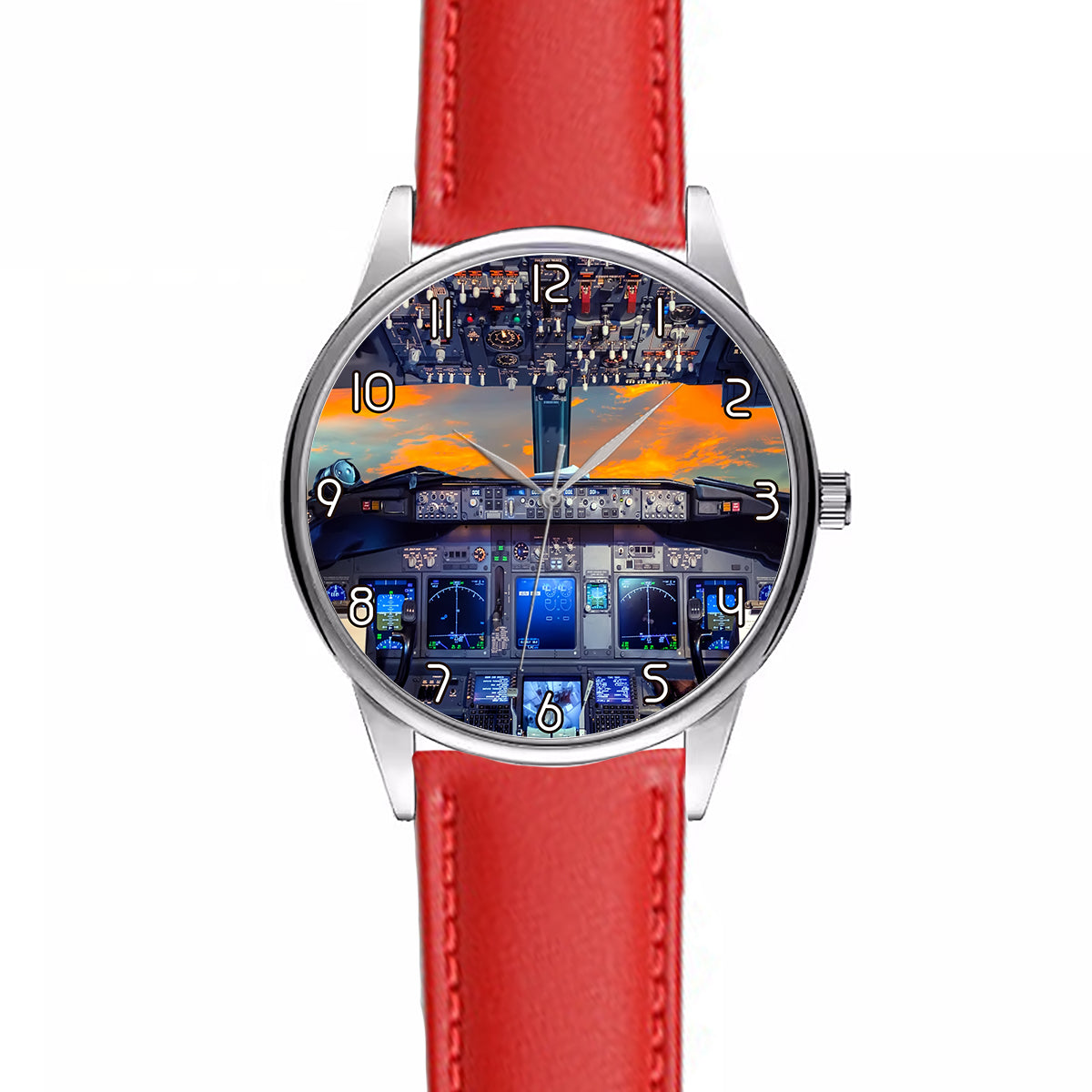 Amazing Boeing 737 Cockpit Designed Fashion Leather Strap Watches