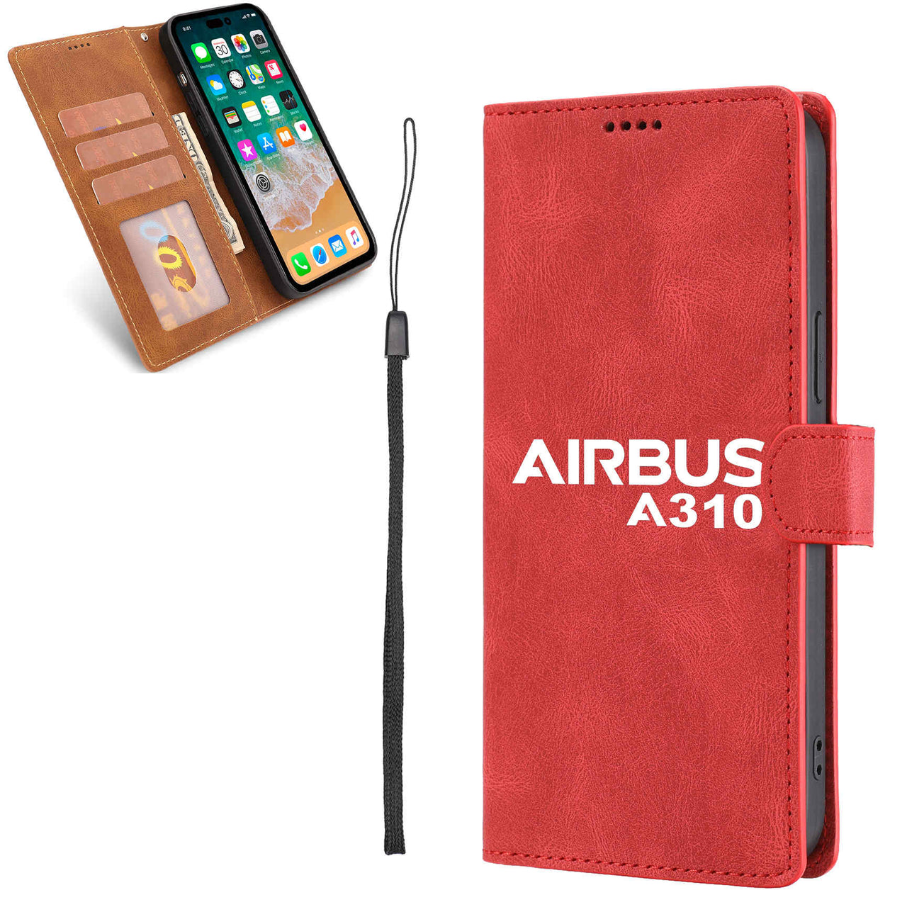 Airbus A310 & Text Designed Leather Samsung S & Note Cases