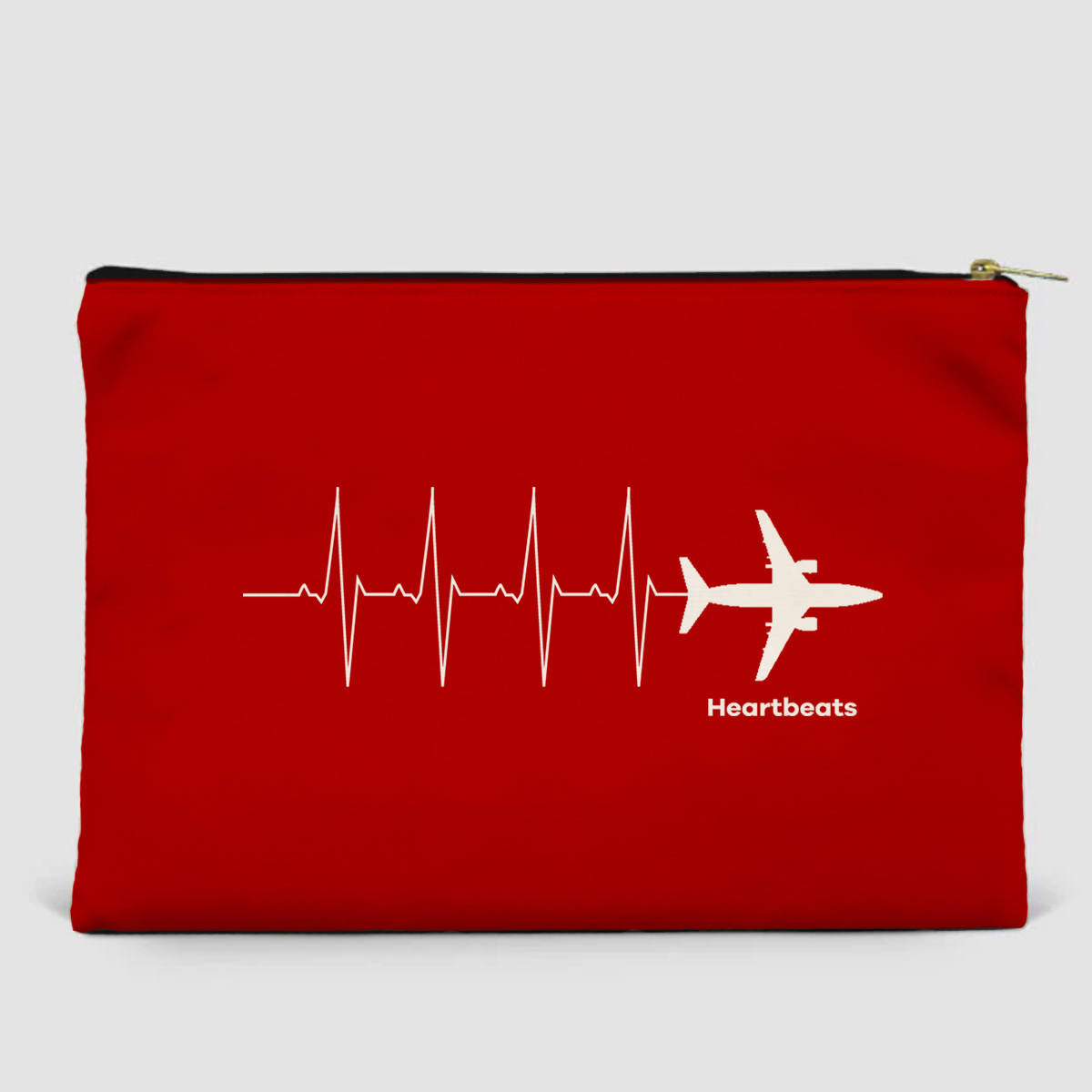 Aviation Heartbeats Designed Zipper Pouch