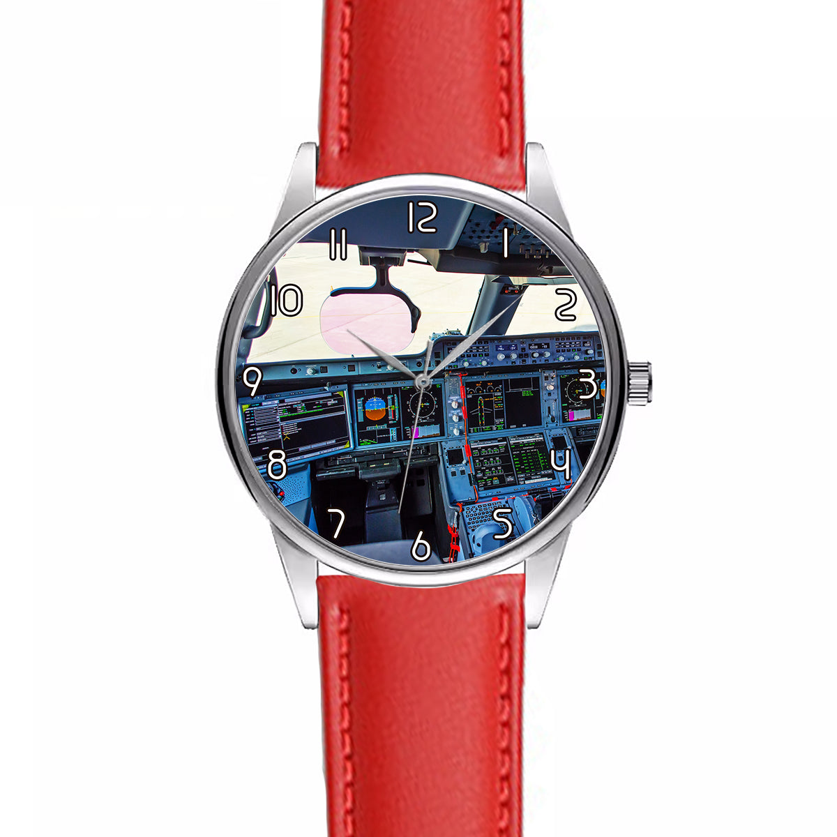 Airbus A350 Cockpit Designed Fashion Leather Strap Watches