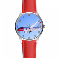 Thumbnail for Norwegian Boeing 787 Designed Fashion Leather Strap Watches