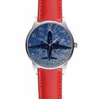 Thumbnail for Airplane From Below Designed Fashion Leather Strap Watches