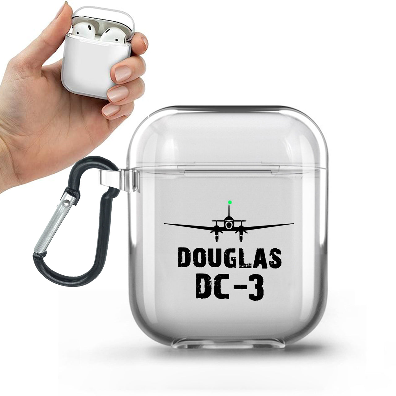 Douglas DC-3 & Plane Designed Transparent Earphone AirPods Cases