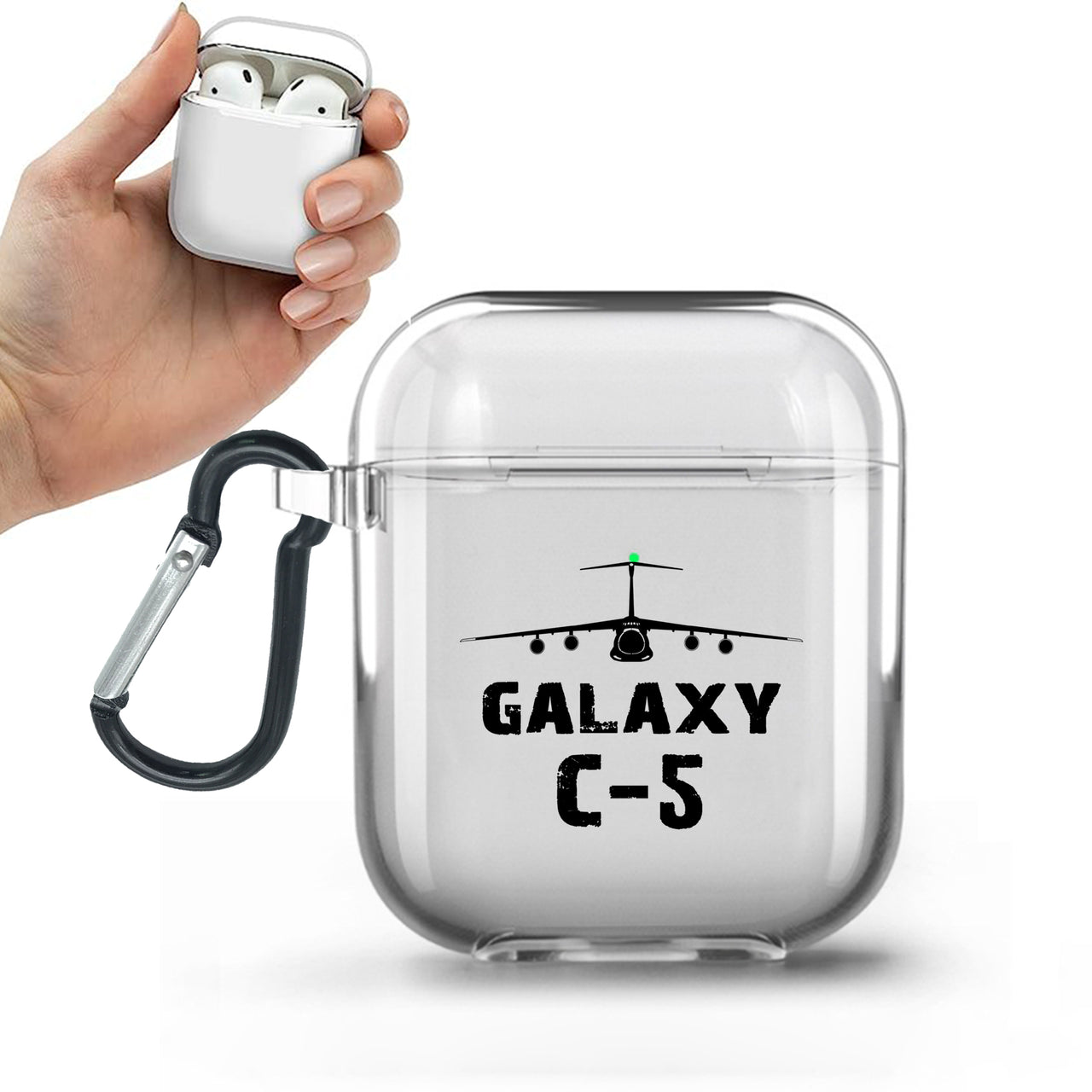 Galaxy C-5 & Plane Designed Transparent Earphone AirPods Cases