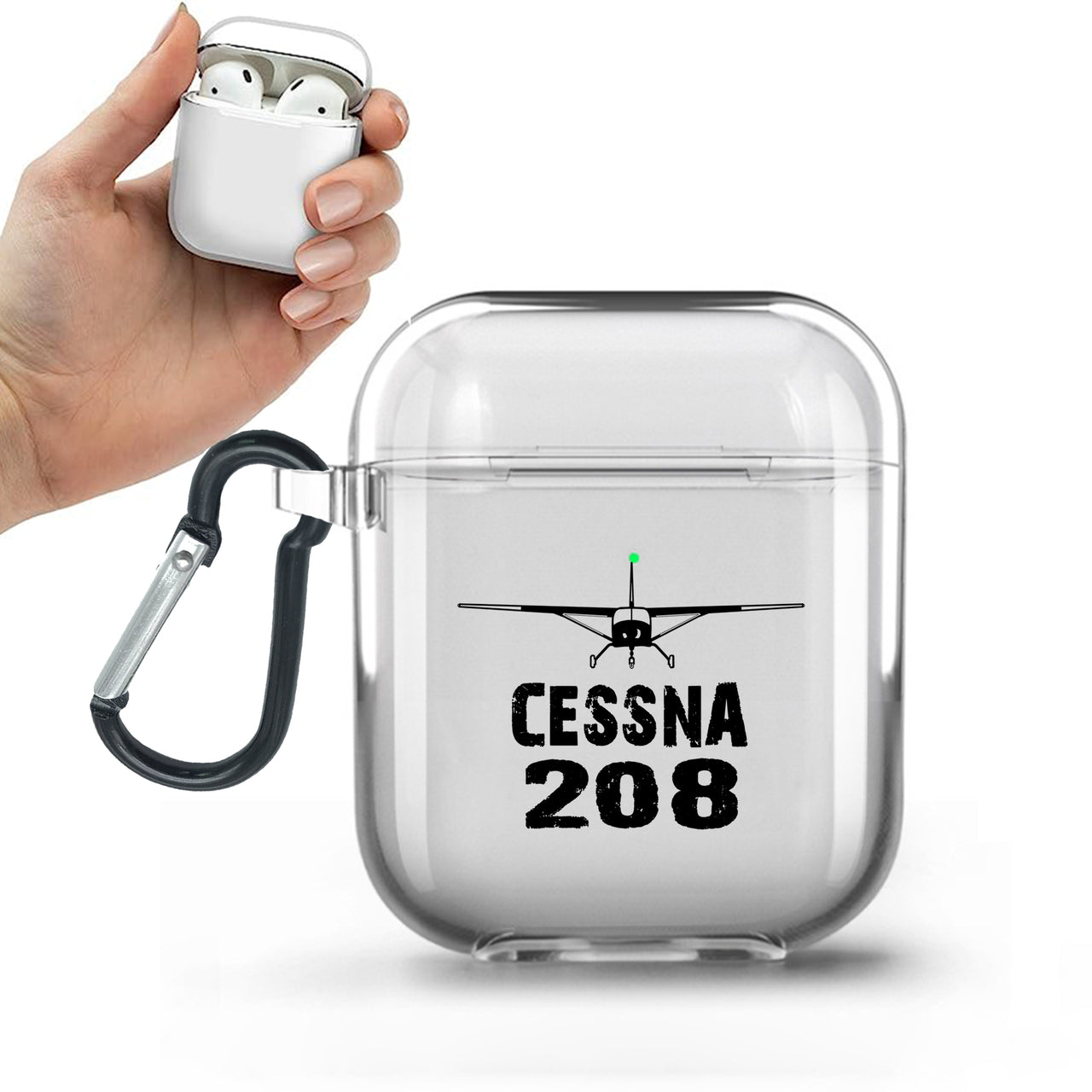 Cessna 208 & Plane Designed Transparent Earphone AirPods Cases