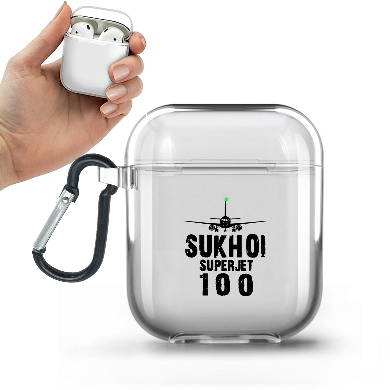 Sukhoi Superjet 100 & Plane Designed Transparent Earphone AirPods Cases