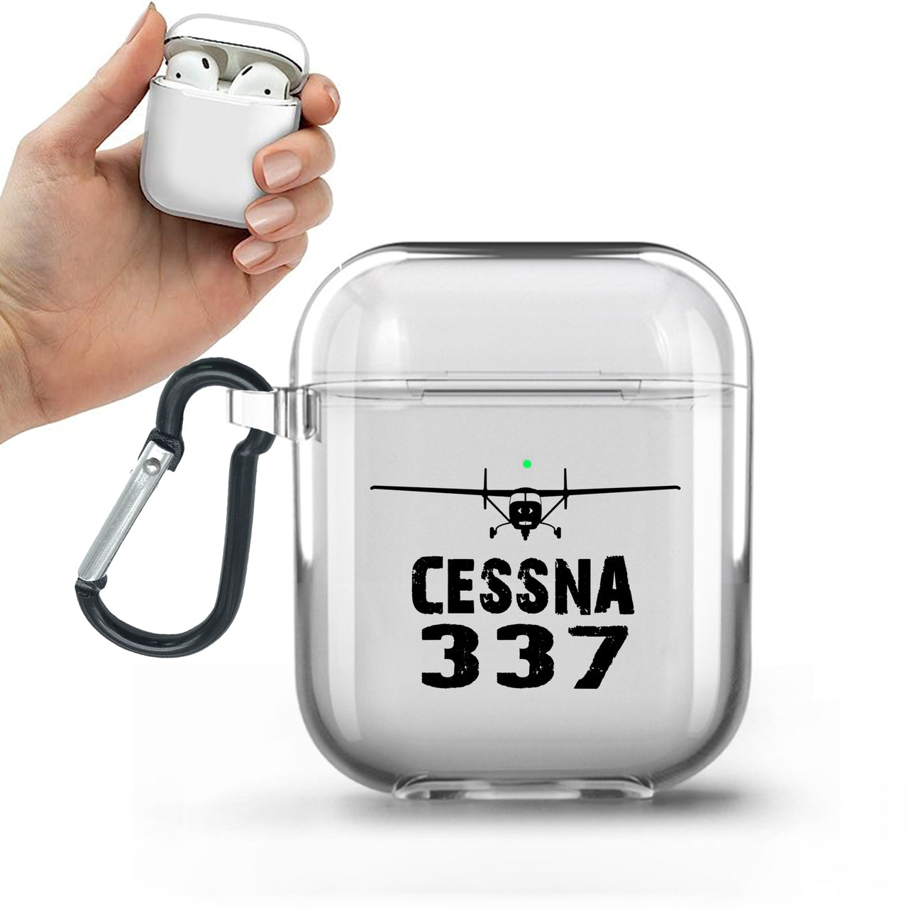 Cessna 337 & Plane Designed Transparent Earphone AirPods Cases