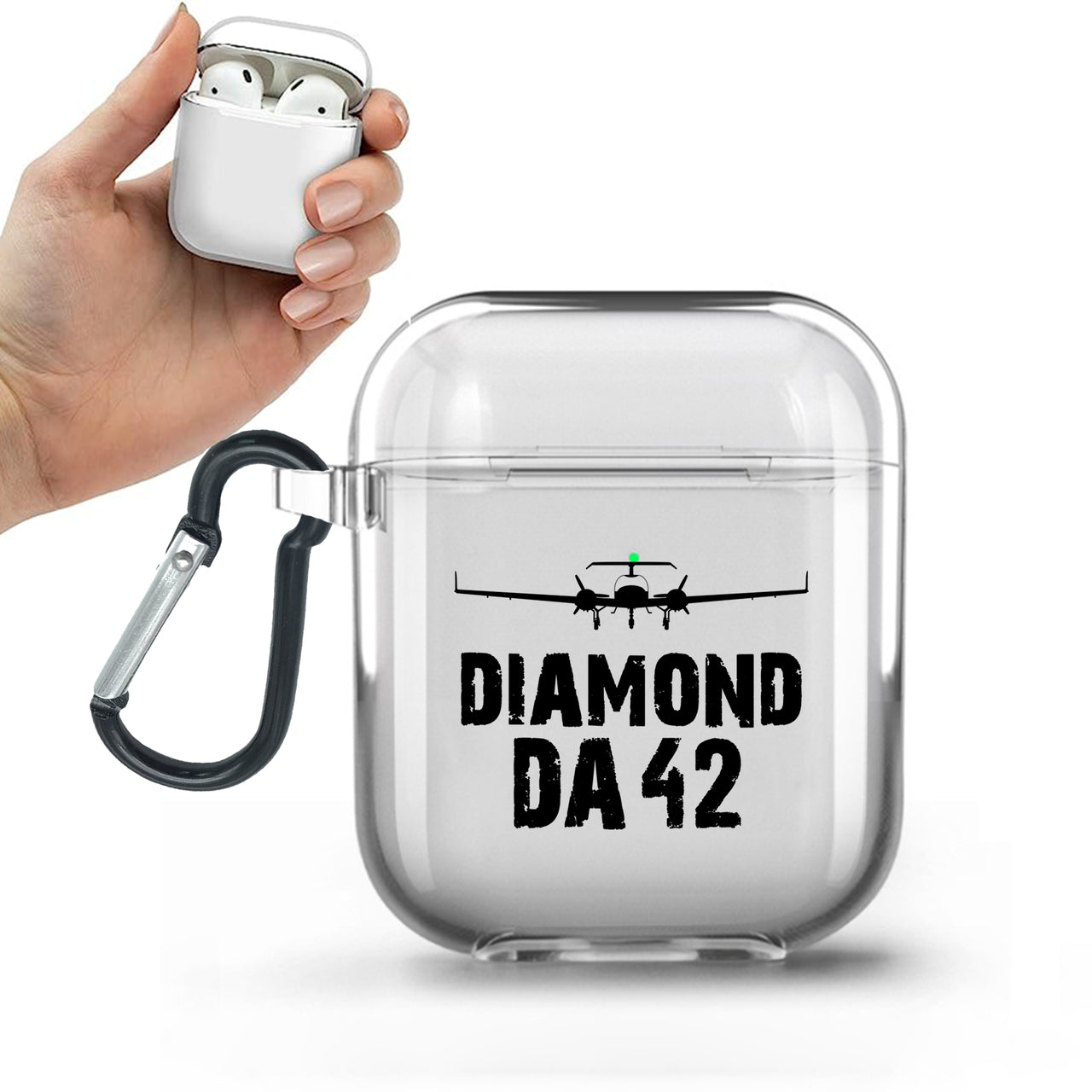 Diamond DA42 & Plane Designed Transparent Earphone AirPods Cases